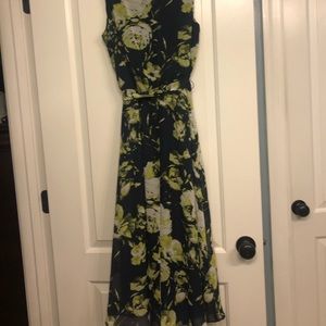 JBS size 10 midi dress in navy and green.